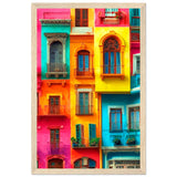 Vibrant Dreams - Colorful Cityscape Art - 28x43 cm XL (11x17″) Wood frame - Wooden Framed Poster