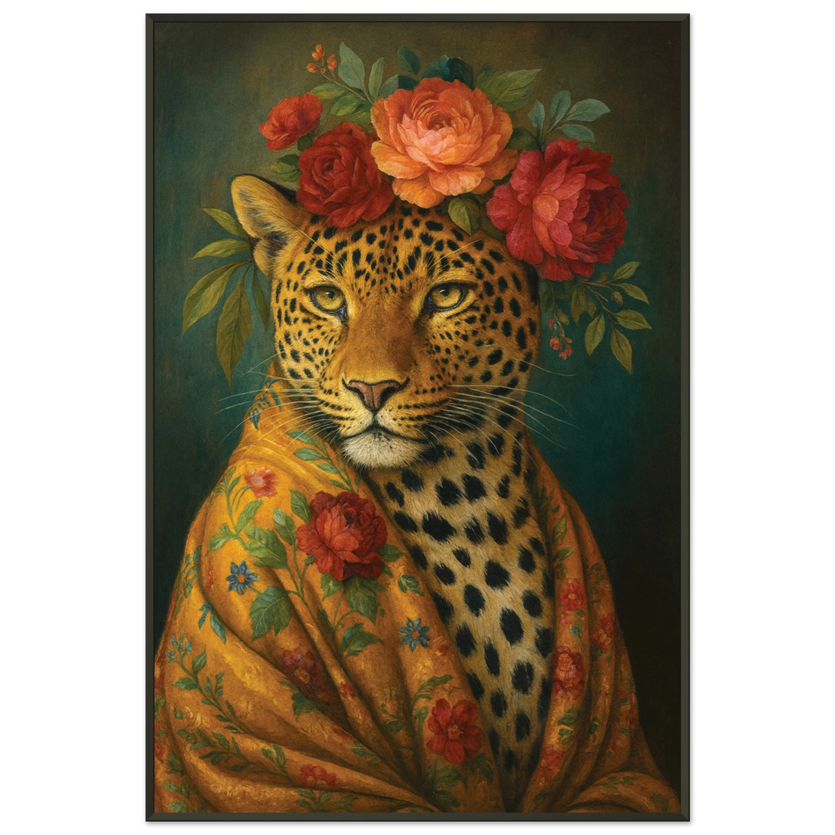 Regal Bloom – Cheetah Metal Framed Poster Gift - Default Title - Metal Framed Posters