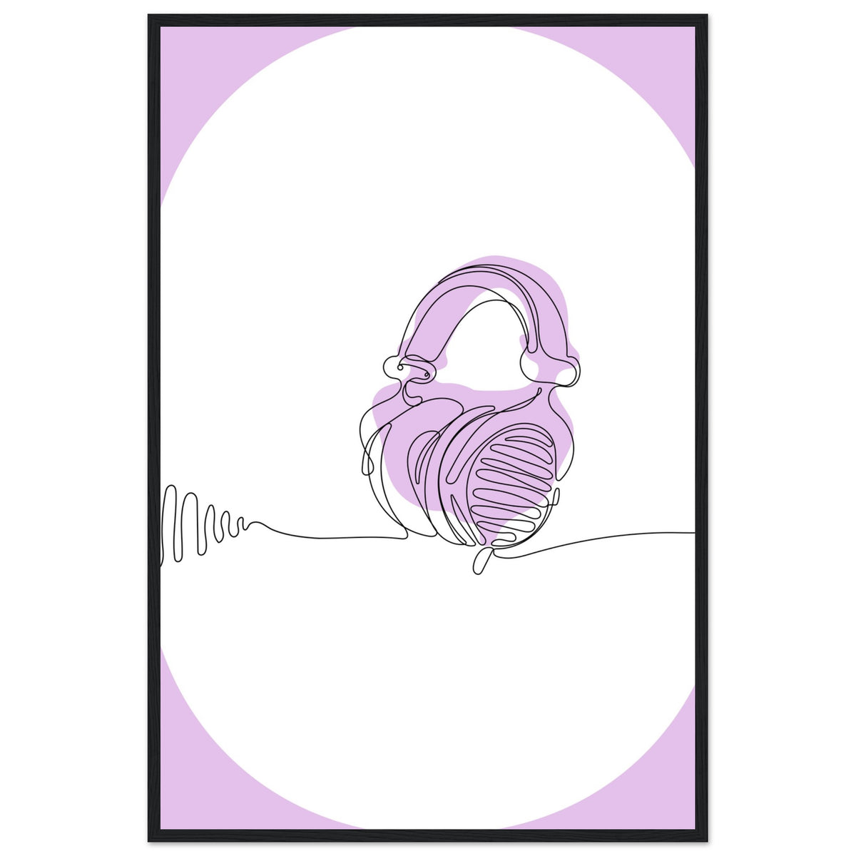 Melodic Moments - Stylish Headphones Print - 60x90 cm 24x36″ Black frame - Framed Prints