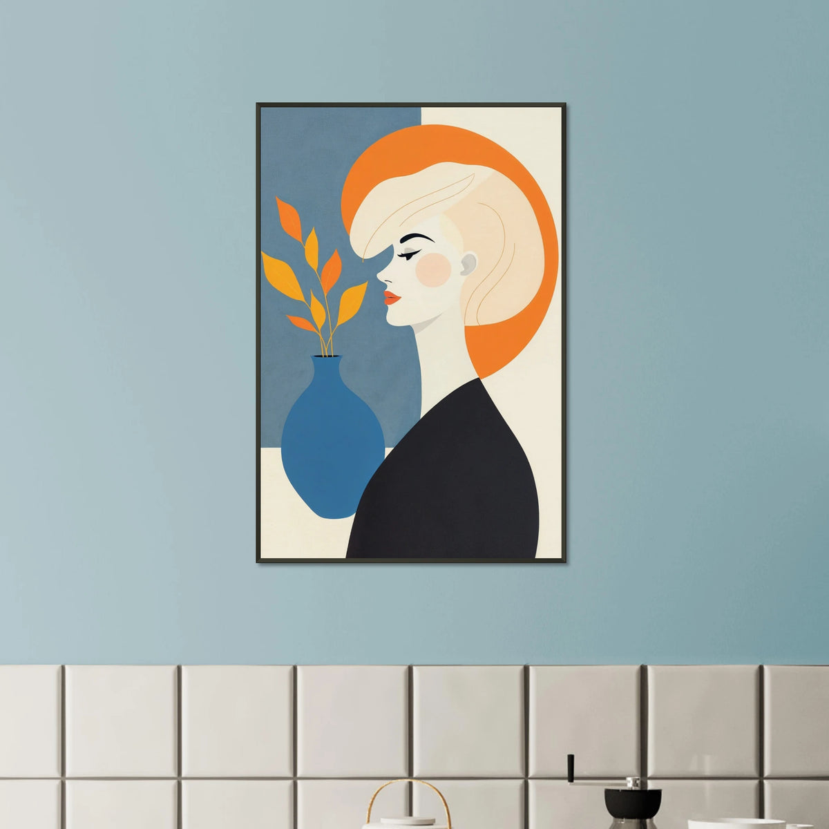 Modern Muse - Stylized Portrait Framed Poster - 60x90 cm 24x36″ - Metal Framed Posters