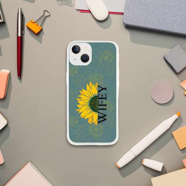 Sunflower Duo - WIFEY & HUBBY iPhone Cases - iPhone 13 Phone Case For Wifey - Tech Accessories