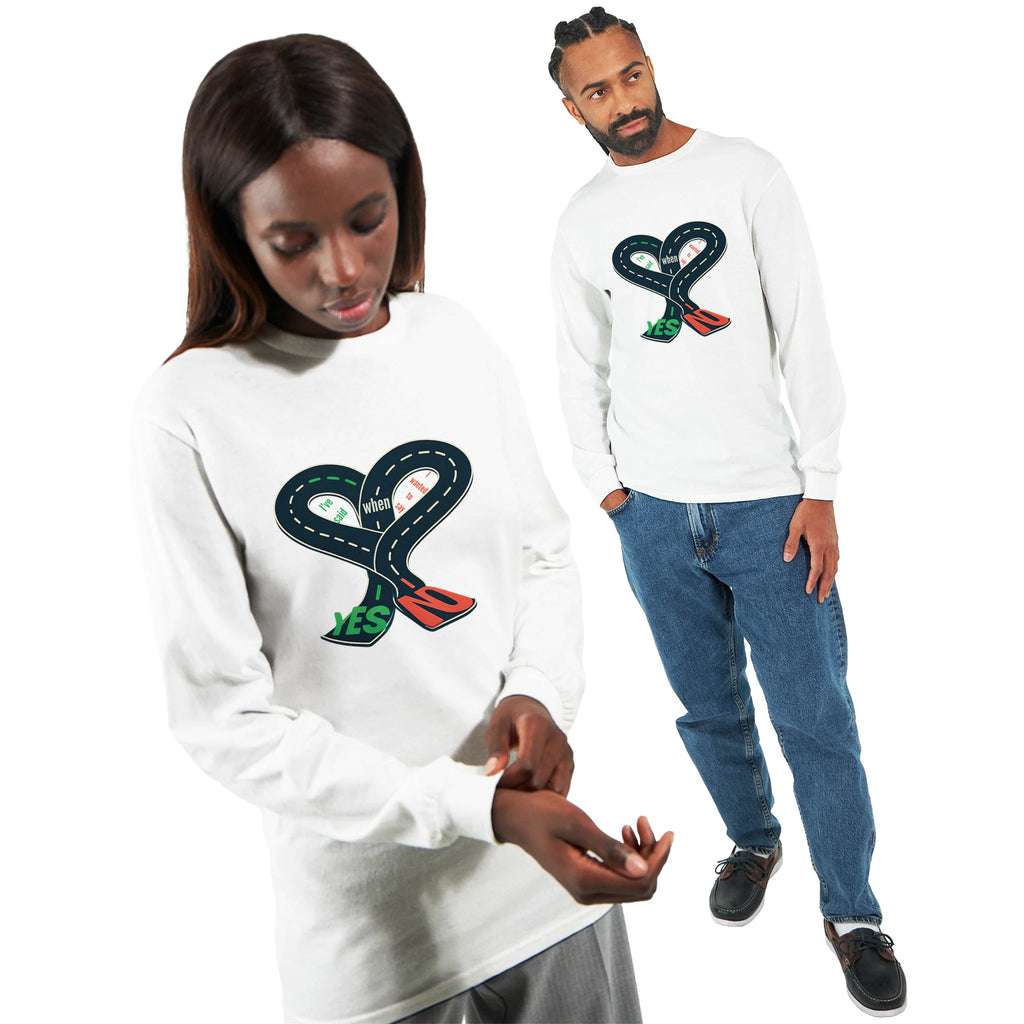 Infinite Decisions - The Neon Dilemma Tee - White - Long Sleeves T-shirts