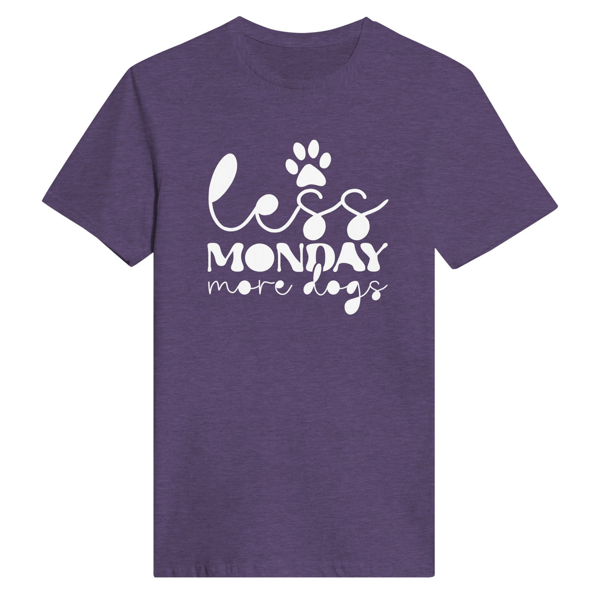 Dog Lover's Delight - Less Monday, More Dogs Graphic - Heather Purple - T-shirts