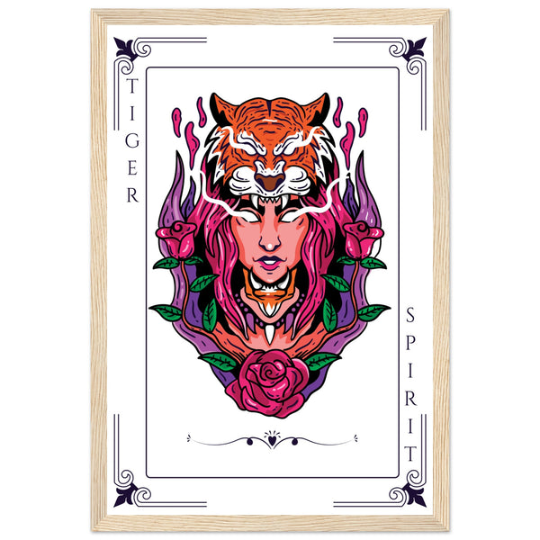 Artistry Unleashed - Warrior, Sacred Bull, and Tiger Spirit - - Wooden Framed Posters