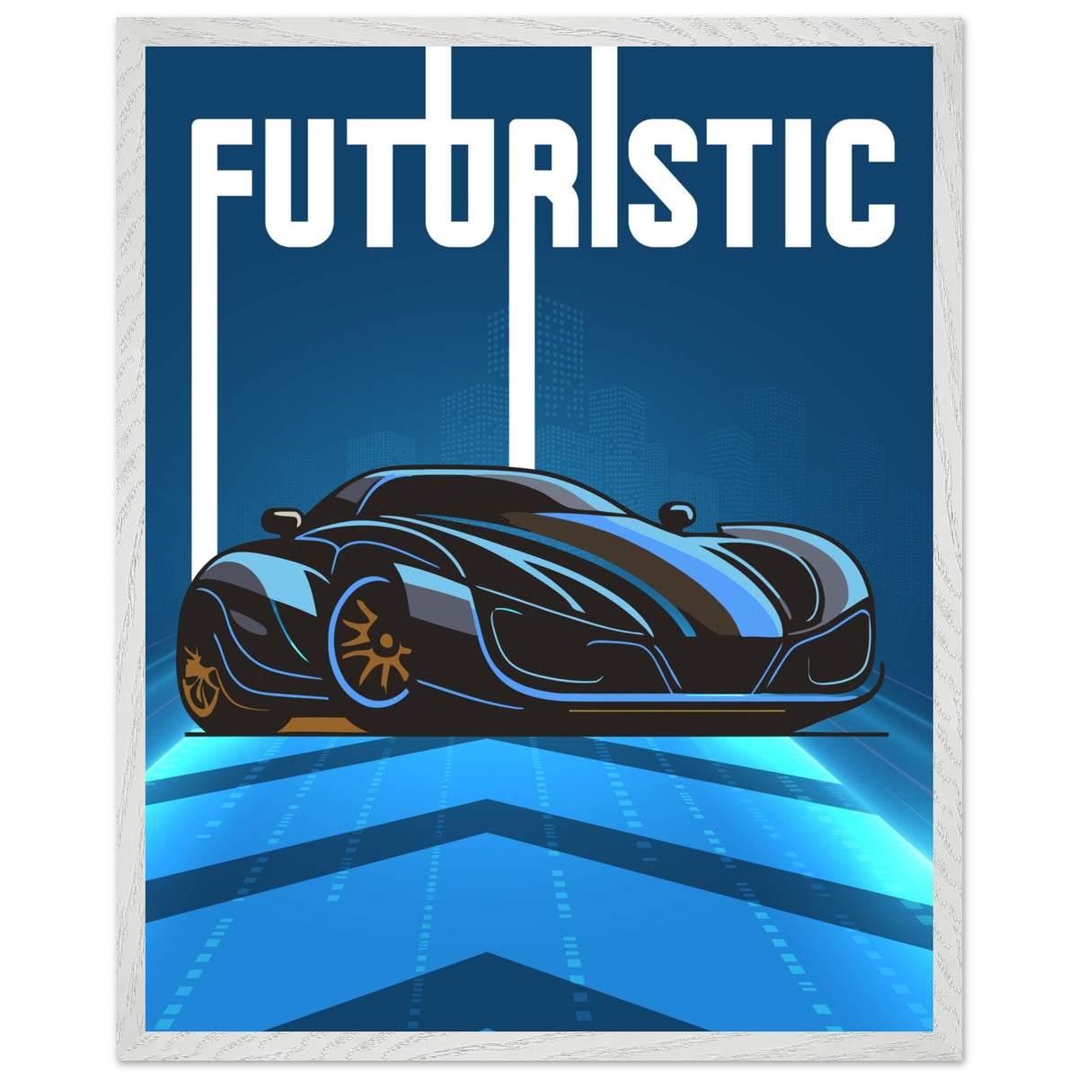 Futuristic Elegance - Premium Framed Poster - 40x50 cm 16x20″ White frame - Wooden Framed Posters