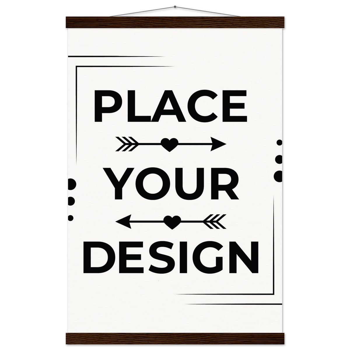 Elevate Your Space - Customizable Premium Matte Paper Poster with Hanger - 40x60 cm 16x24″ Dark wood wall hanger - Wooden Framed Posters