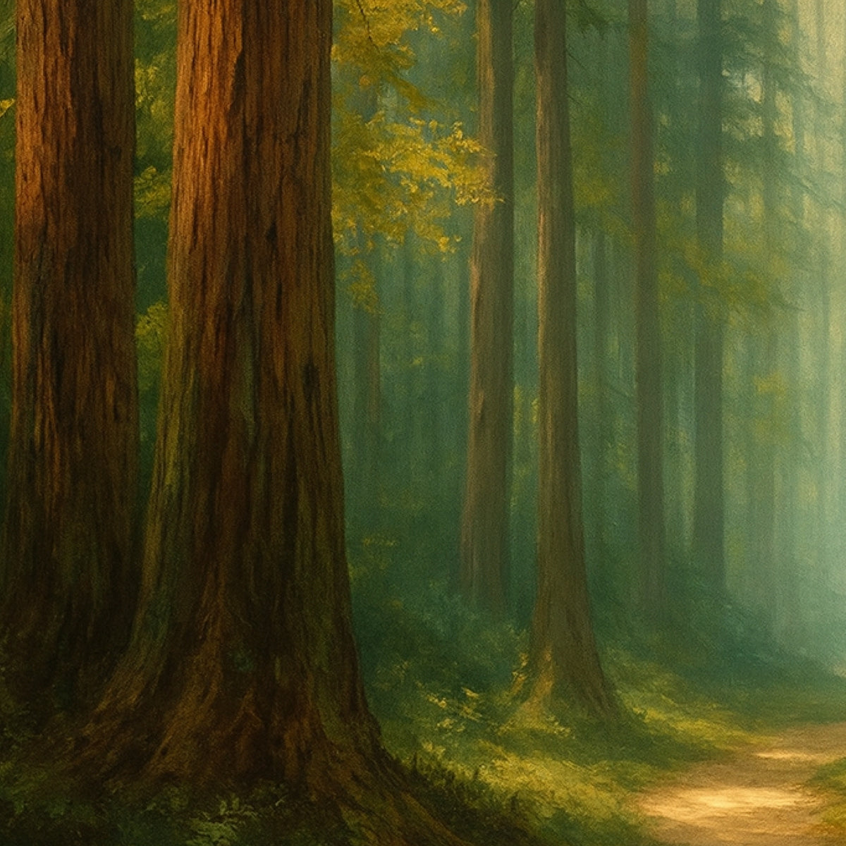 Path Through the Pines – Nature-Inspired Framed Poster - - Framed Posters