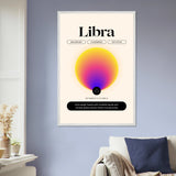 Zodiac Wall Art Framed Poster for Astrology Lovers - White frame Libra - Wooden Framed Posters