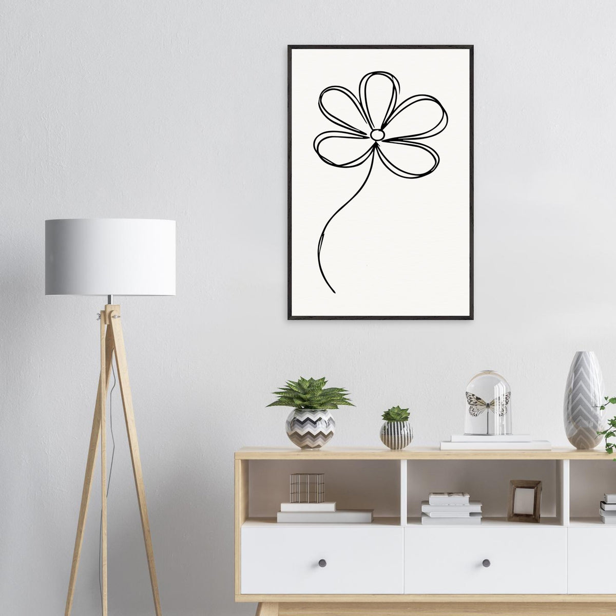 Simplicity in Bloom - Vintage-Inspired Floral Art - - Wooden Framed Posters