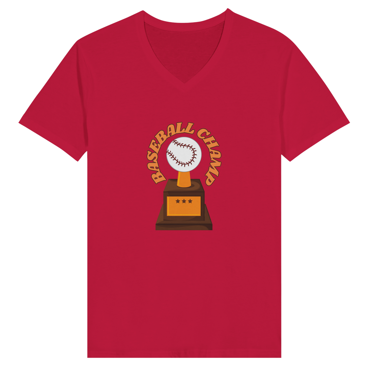 Victory on Display - Baseball Champ Tee - Red - Print Material