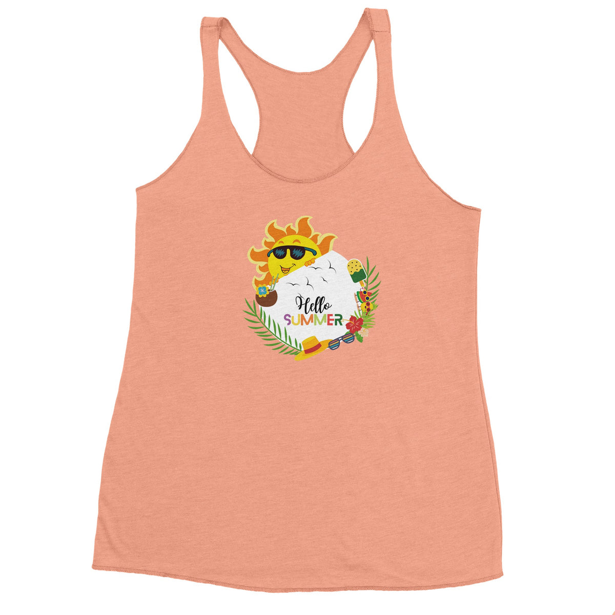 Radiant Reminiscence - Hello Summer Tank Top - Vintage Light Orange - Tank Tops