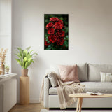 Crimson Cascade - A Bouquet of Timeless Romance - 60x90 cm 24x36″ - Metal Framed Posters