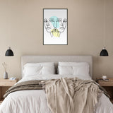 Twins in Harmony - Minimalist Faces with Pastel Touch - - Metal Framed Posters