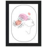 Ethereal Blossom Muse - Framed Line Art Poster - 15x20 cm 6x8″ Black frame - Wooden Framed Posters