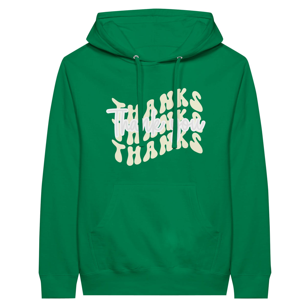 Gratitude in Threads - Premium Thanksgiving Typography Hoodie - Kelly - Hoodies