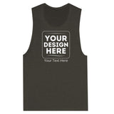 From Gym to Street - The Ultimate Customizable Muscle Tank Top - Black Heather - Tank Tops