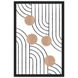 Timeless Elegance - Abstract Line Art with Natural Tones - 28x43 cm XL (11x17″) Black frame - Wooden Framed Posters