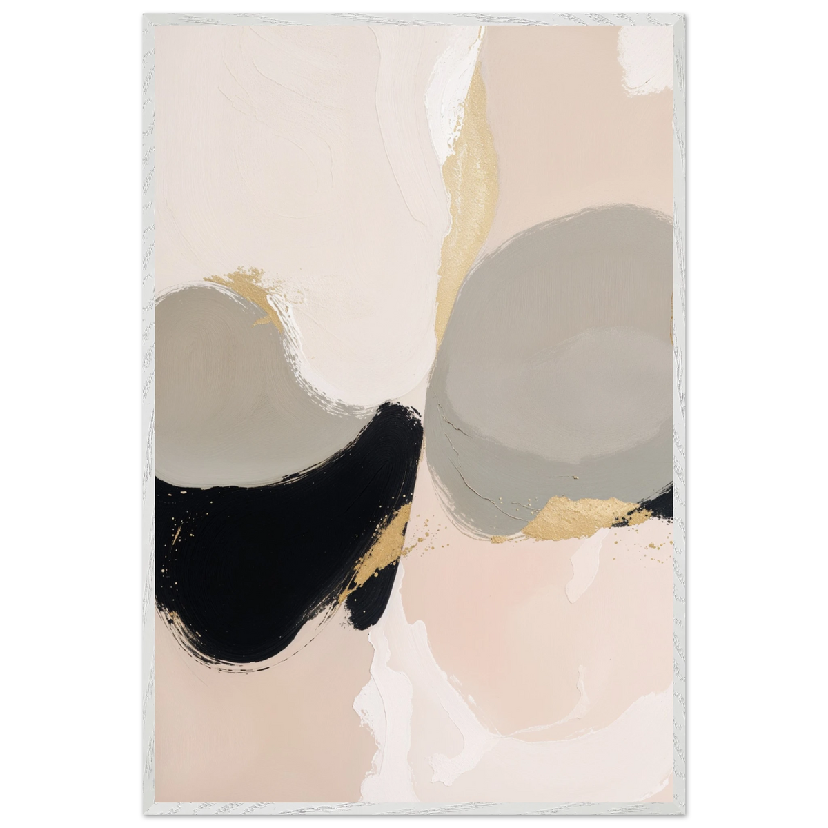 Elegant Neutrals – Wooden Framed Poster for Home - - Wooden Framed Posters