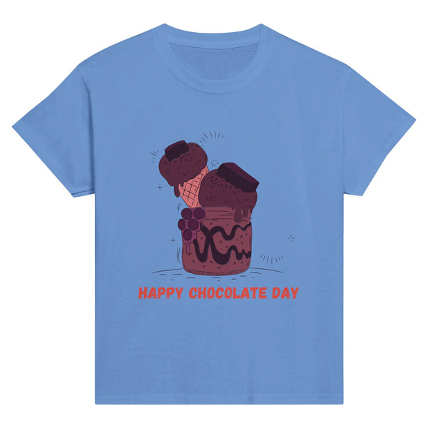 Sweet Delight - Happy Chocolate Day Tee Celebration! - Carolina Blue - Print Material