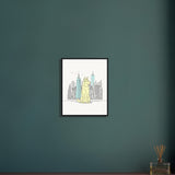 Urban Companion - Dog and Cityscape Art - - Wooden Framed Posters