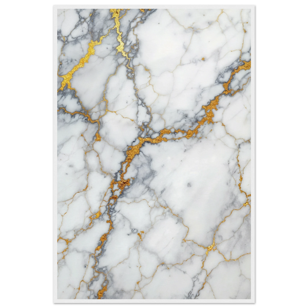 Gilded Marble - Luxury Texture Framed Poster - - Wooden Framed Posters