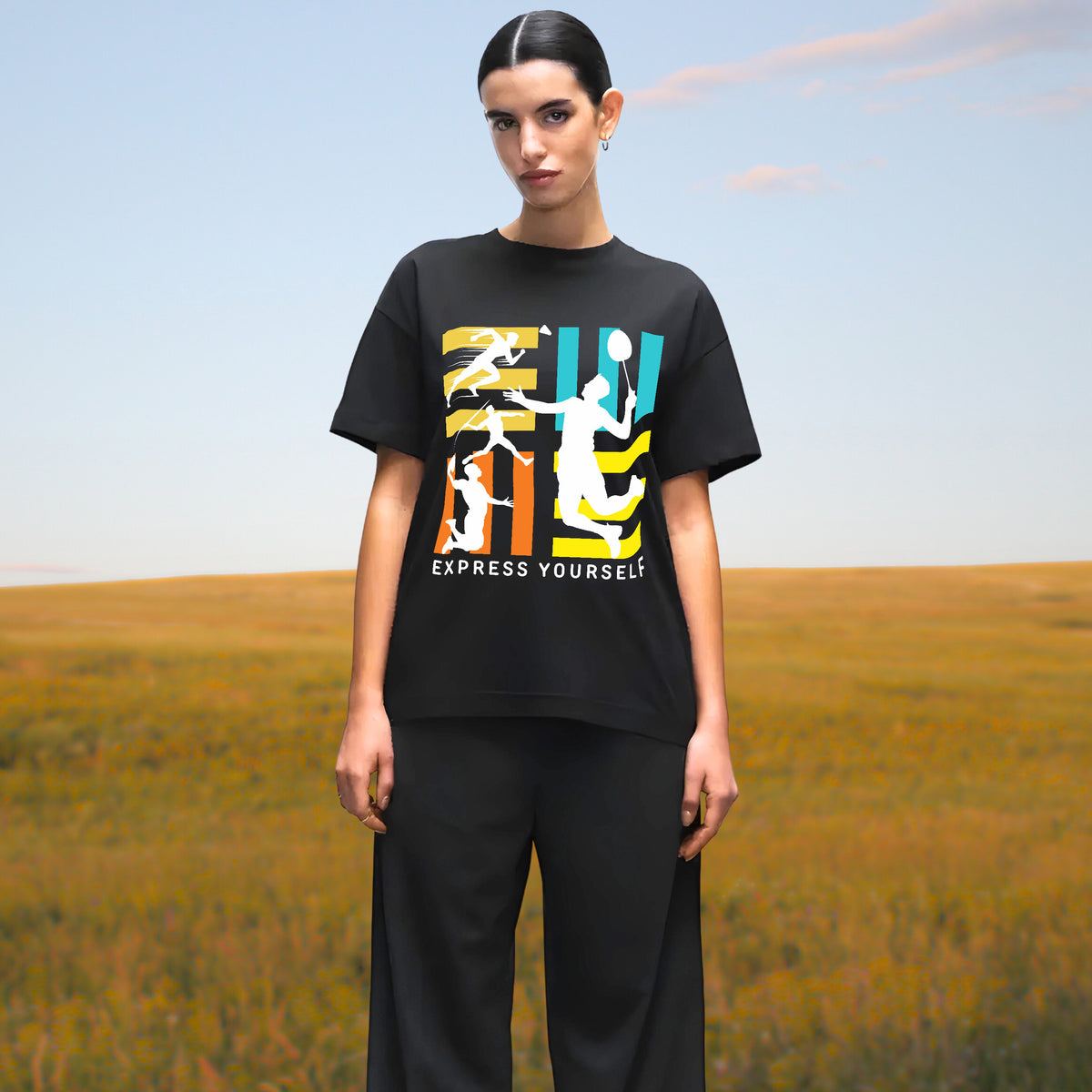 Active Expression - Sporty Oversized T-Shirt - - T-shirts