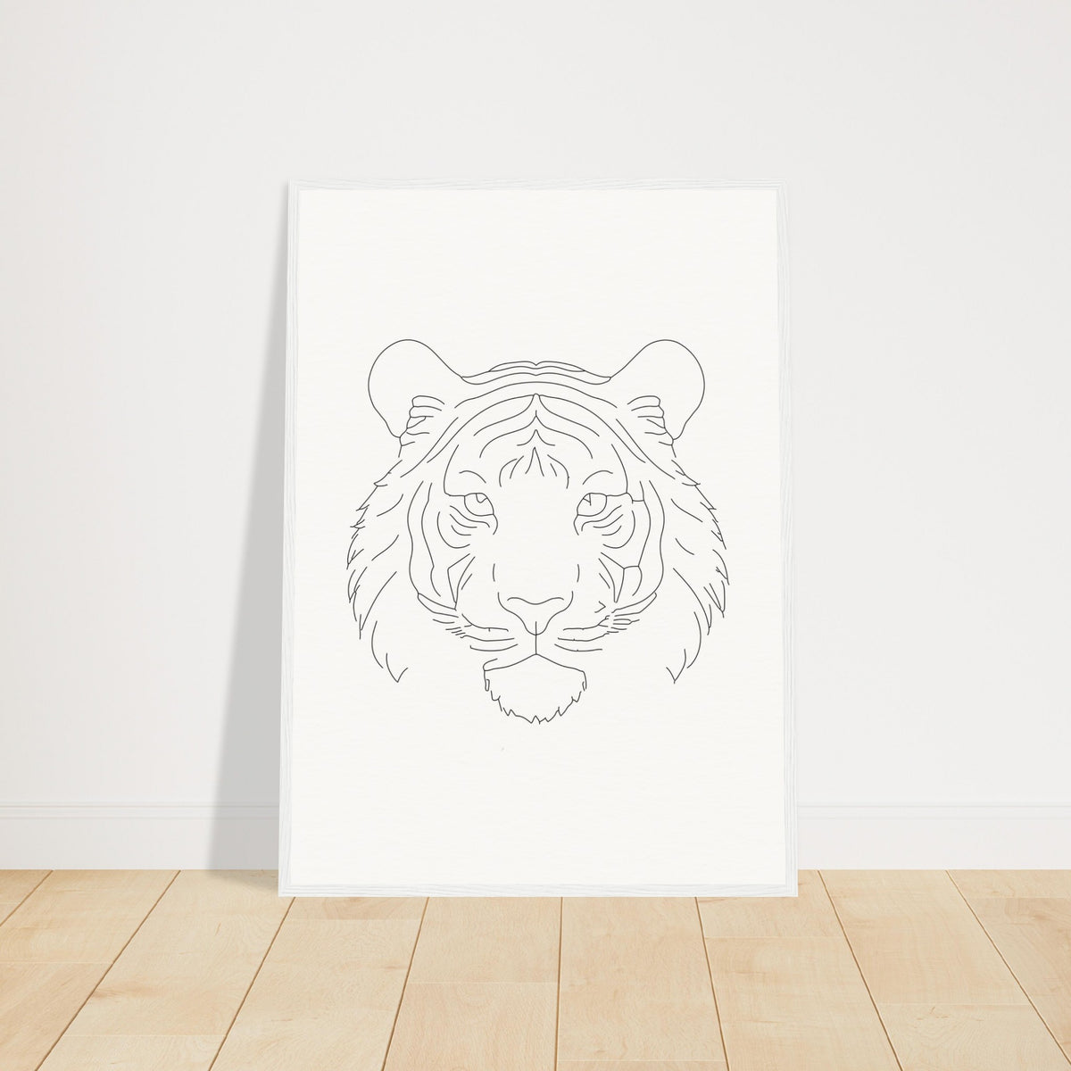 Majestic Lines - The Tiger's Gaze - 50x70 cm 20x28″ White frame - Wooden Framed Posters