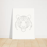 Majestic Lines - The Tiger's Gaze - 50x70 cm 20x28″ White frame - Wooden Framed Posters