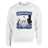 Adorable Haunts - Creepy Chills Ghost Sweatshirt - White - Sweatshirts