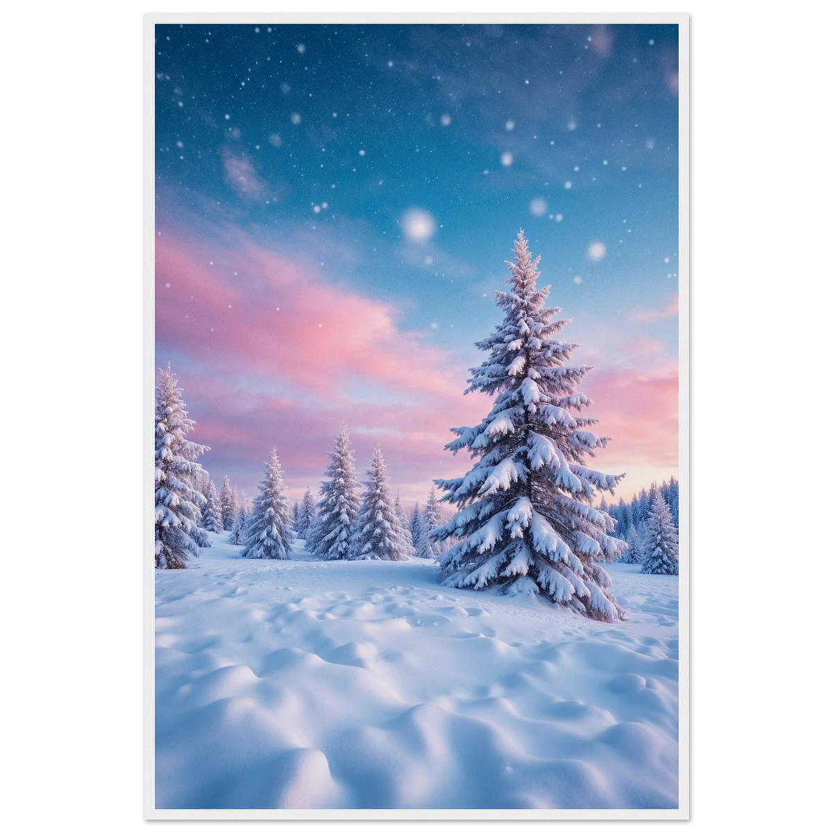 Winter Magic Framed Poster – A Cozy Gift for Her - - Wooden Framed Posters