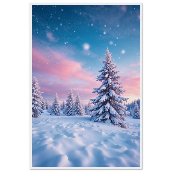 Winter Magic Framed Poster – A Cozy Gift for Her - - Wooden Framed Posters