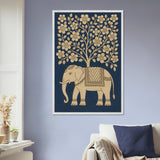 Traditional Elephant Art Print – Heritage Frame Gift - - Wooden Framed Posters
