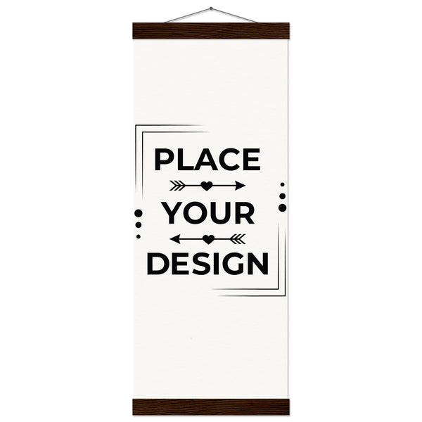 Elevate Your Space - Customizable Premium Matte Paper Poster with Hanger - 20x50 cm 8x20″ Dark wood wall hanger - Wooden Framed Posters