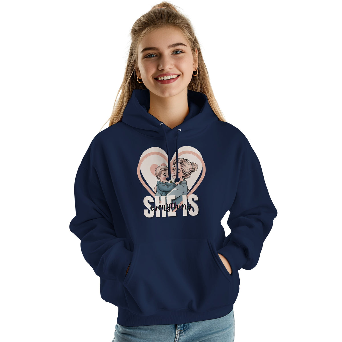 Boundless Love - She Is Everything Hoodie - Oxford Navy - Hoodies