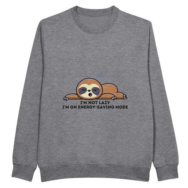 Energy-Saving Mode Sloth Sweatshirt - - Crewneck Sweatshirts