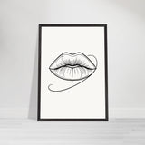 Natural Beauty - Framed Lips Artwork on Matte Paper - 50x70 cm 20x28″ Black frame - Wooden Framed Posters