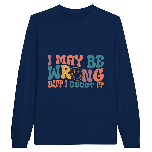 Bold Assertion - Wear Your Doubt with Style - Navy - Long Sleeve T-shirts