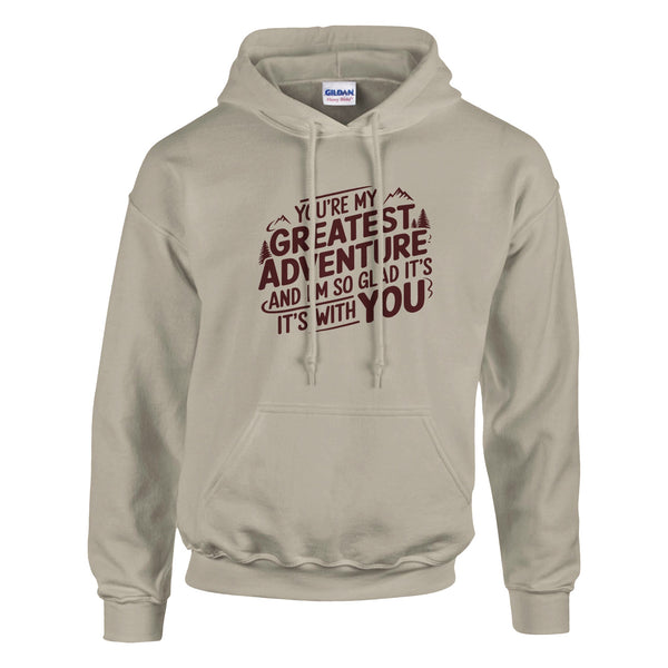 Gildan's "Greatest Adventure" Hoodie – A Perfect Gift for Your Husband - Sand - Hoodies