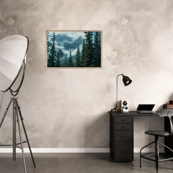 Peaceful Pines Framed Poster – A Scenic Gift Idea - Wood frame - Wooden Framed Posters