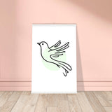 Serene Wings - Bird Art Poster with Magnetic Wooden Hanger - 60x90 cm 24x36″ White wall hanger - Posters With Hanger