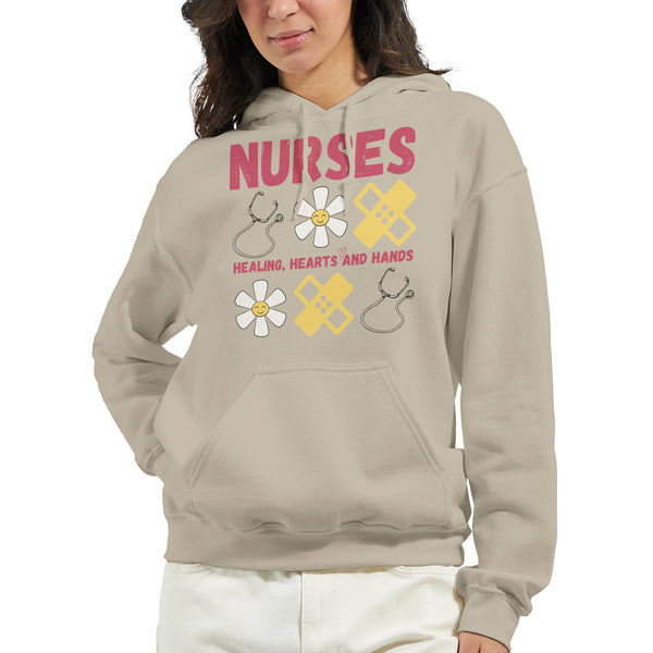 Honoring Nurses - Healing Hearts & Hands Hoodie - - Hoodies