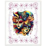 Colorful Mask Trio - Luxury Framed Print - 40x50 cm 16x20″ White frame - Wooden Framed Posters