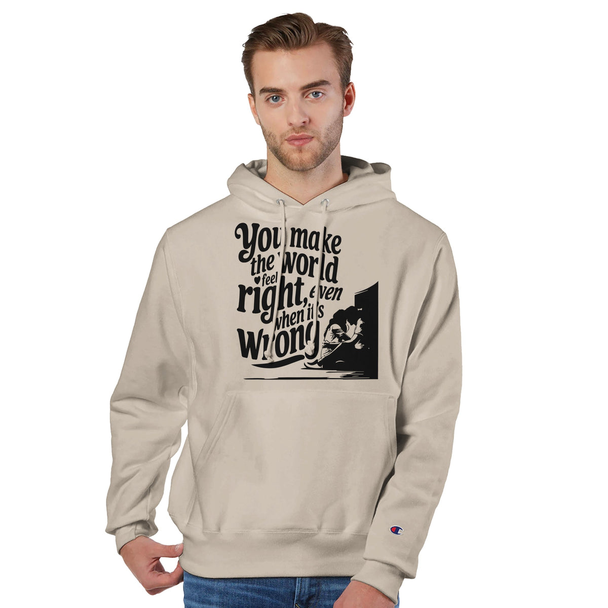 Finding Right in the Wrong Moments – A Cozy Gift for Him - Sand - Hoodies