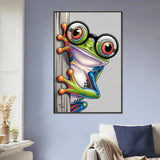 Funky Frog with Specs - Metal Framed Poster - Default Title - Metal Framed Posters