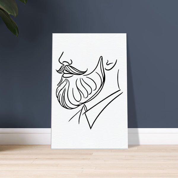 Gentleman's Profile - The Art of a Bearded Muse - 60x90 cm 24x36″ - Canvas Prints