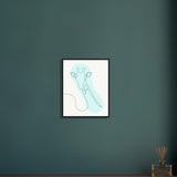 Framed Tranquility - Giraffe Line Art - - Wooden Framed Posters