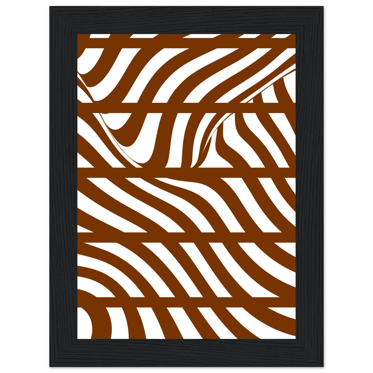 Flowing Lines - Contemporary Wall Art - 13x18 cm 5x7″ Black frame - Wooden Framed Posters