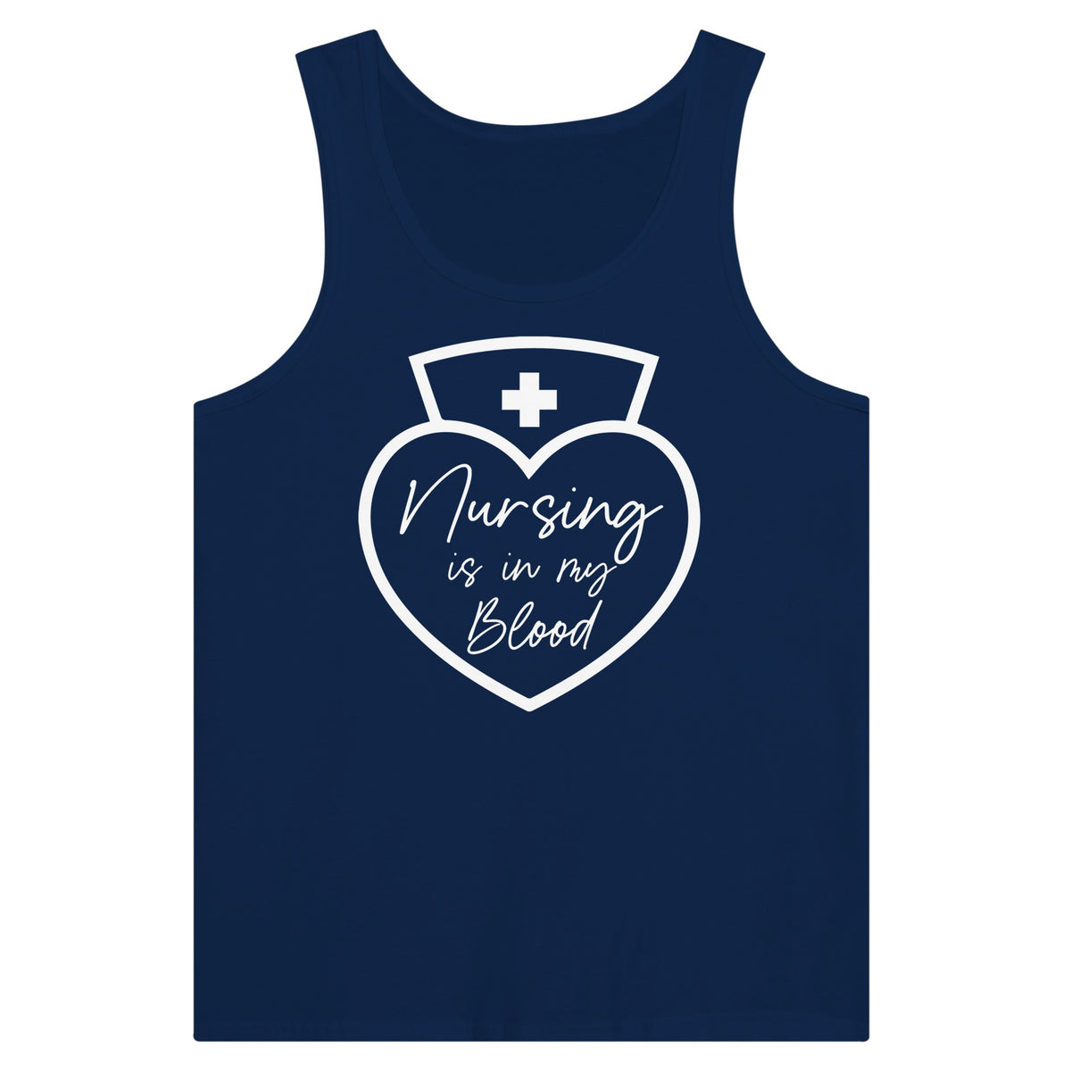 Dedicated Care - 'Nursing Is in My Blood - Navy - Tank Tops