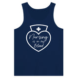 Dedicated Care - 'Nursing Is in My Blood - Navy - Tank Tops