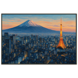 AI Masterpiece Metal Framed Poster – Tokyo Skyline Gift - - Metal Framed Posters